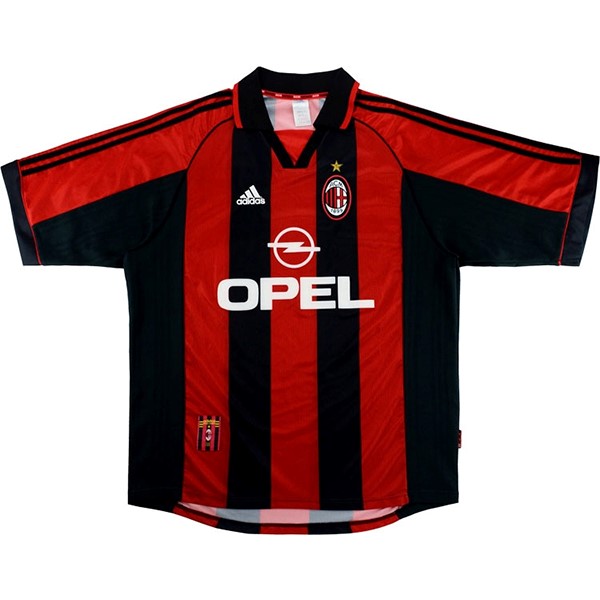 Heimtrikot Thailand AC Milan Retro 1998 2000 Rote Günstige Fußballtrikots